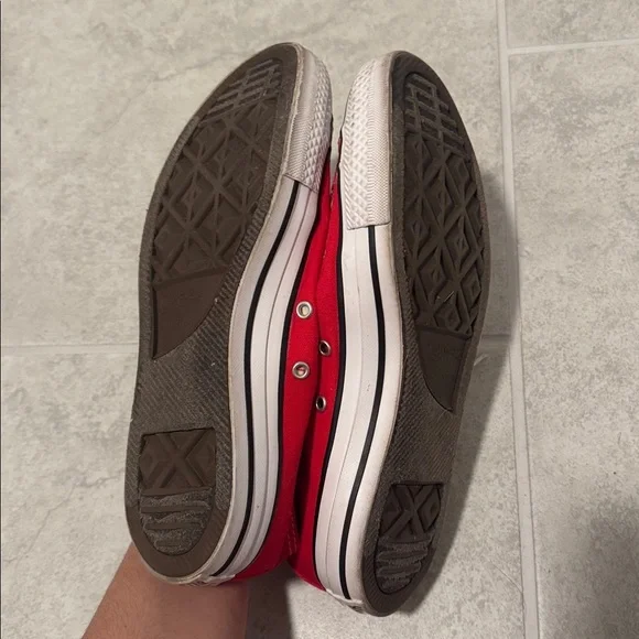 Converse Red Canvas Shoes with White Accents - Picture 4 of 5